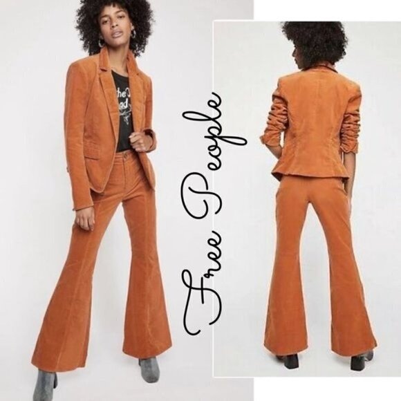 Free People Heidi Brown Corduroy Button Front Blazer 4 - Picture 1 of 8